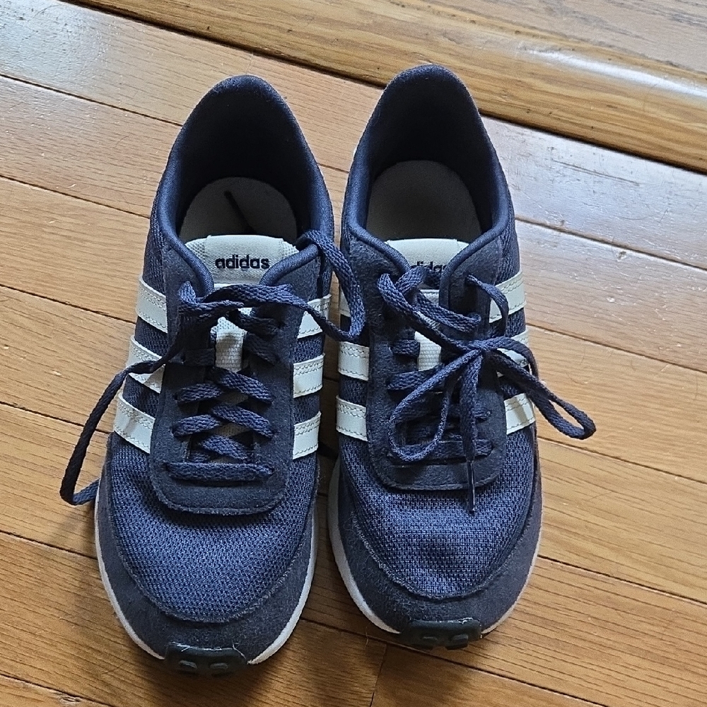 Adidas Dark Blue and White Running Shoes